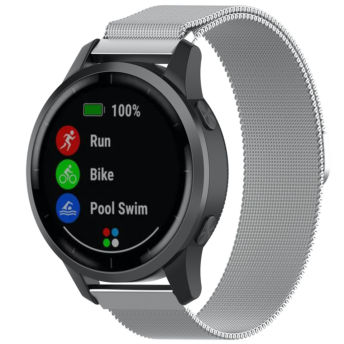 Polar Vantage M / Grit X milanese band - zilver