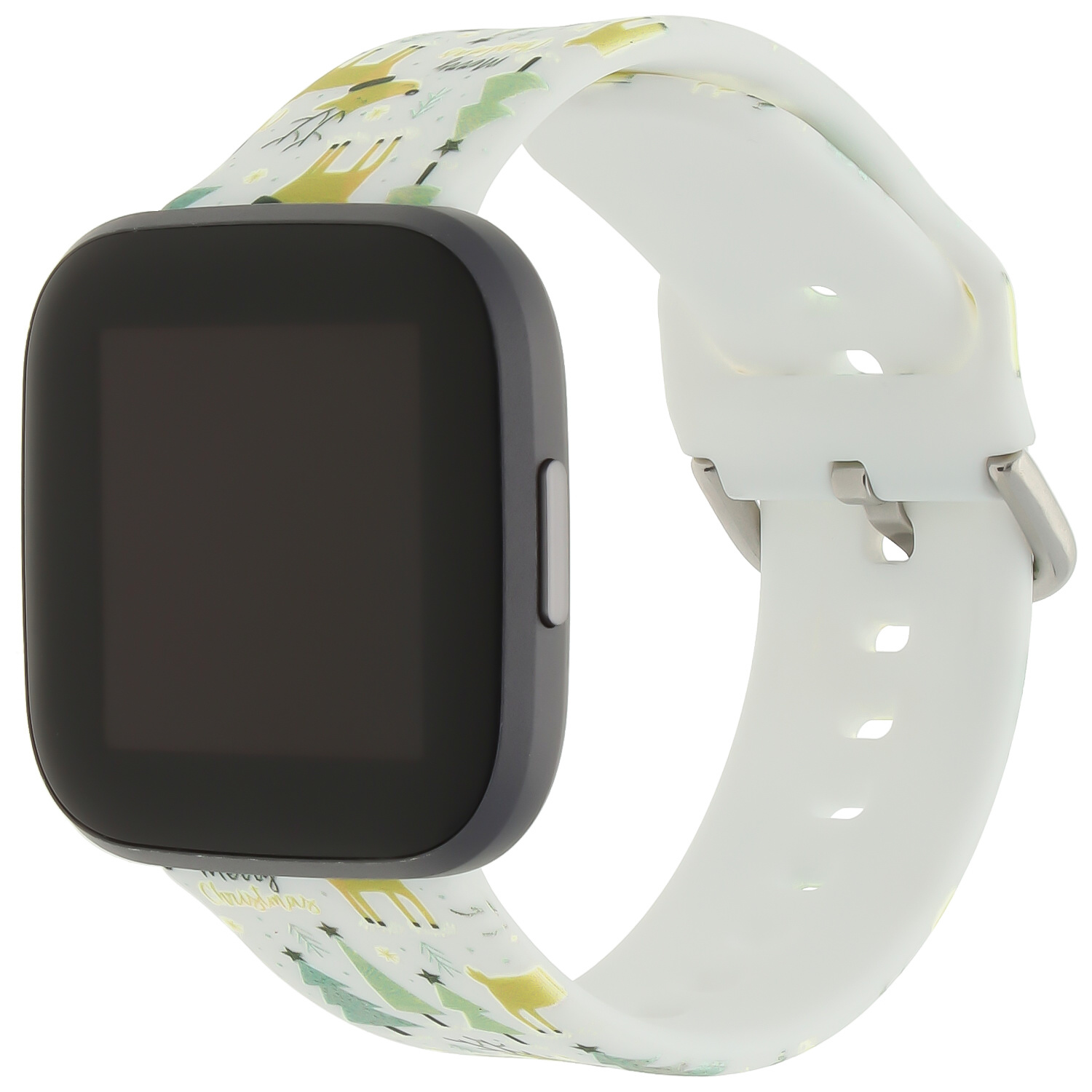 Fitbit Versa print sport band - kerst kerstboom wit