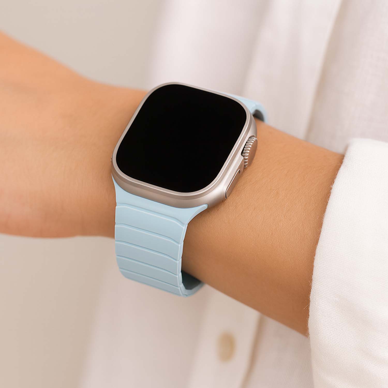Apple Watch band Vetra – siliconen – lichtblauw
