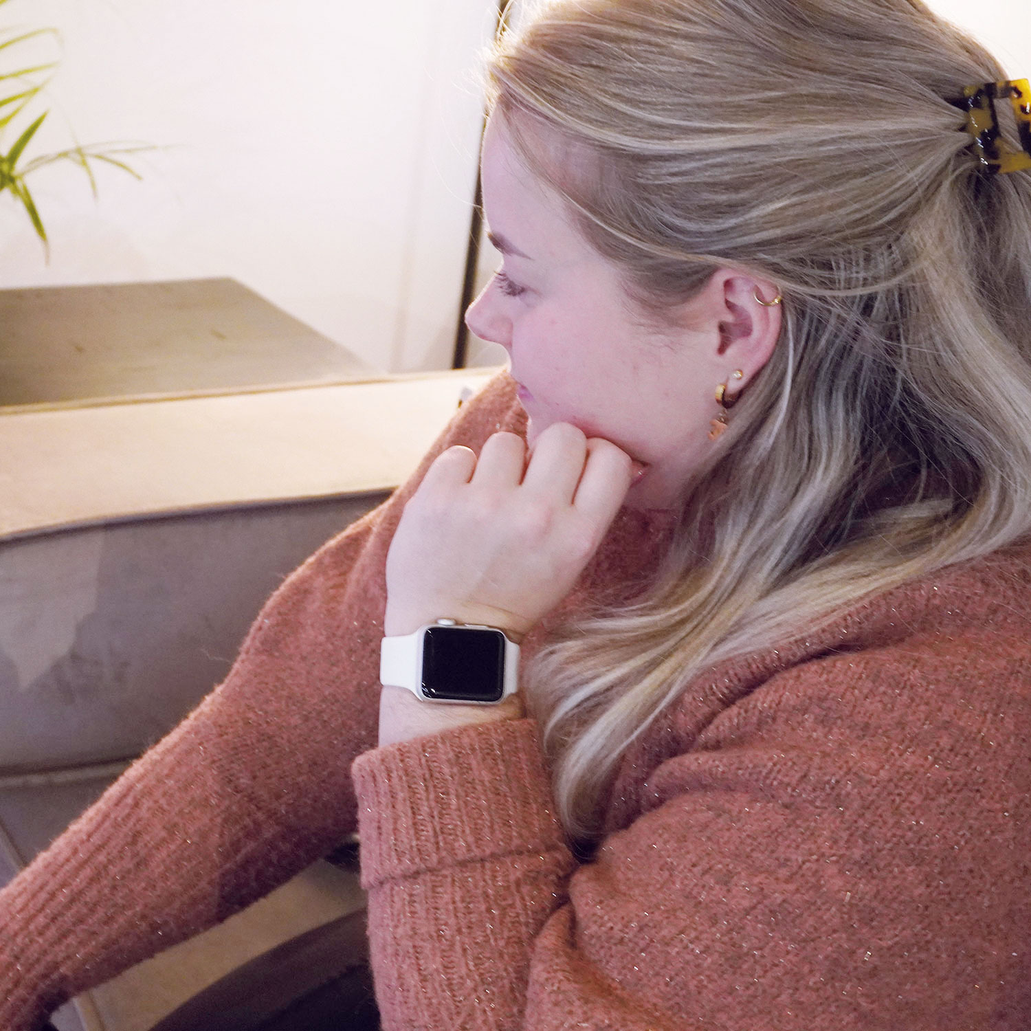 Apple Watch sport band - zacht wit