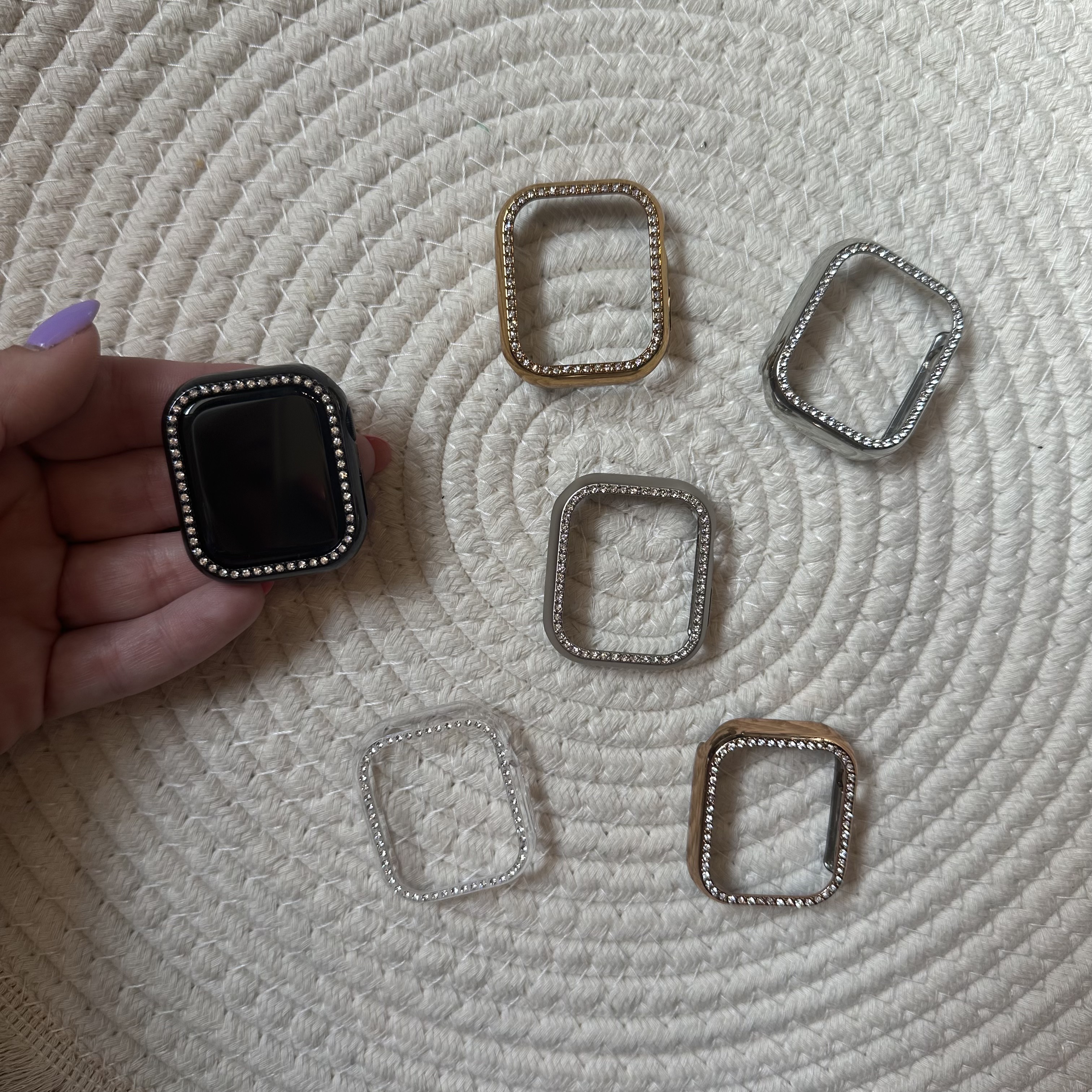 Apple Watch diamond case - zilver