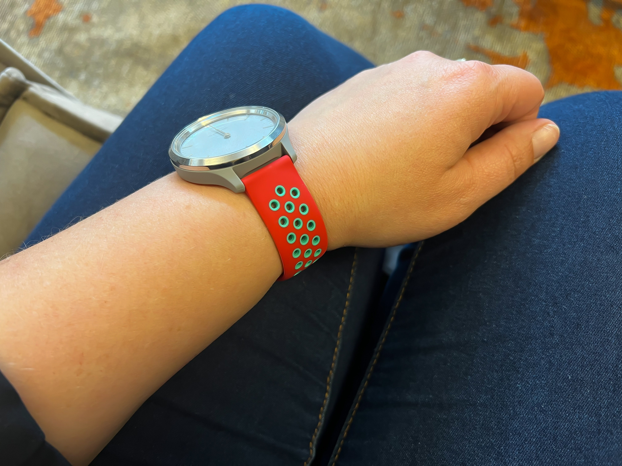 Garmin Vivoactive / Vivomove dubbel sport band - rood groenblauw