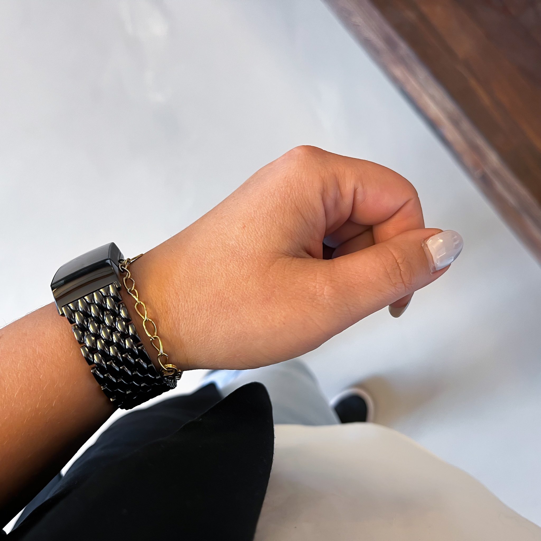 Fitbit Charge 3 & 4 draak stalen schakel band - zwart