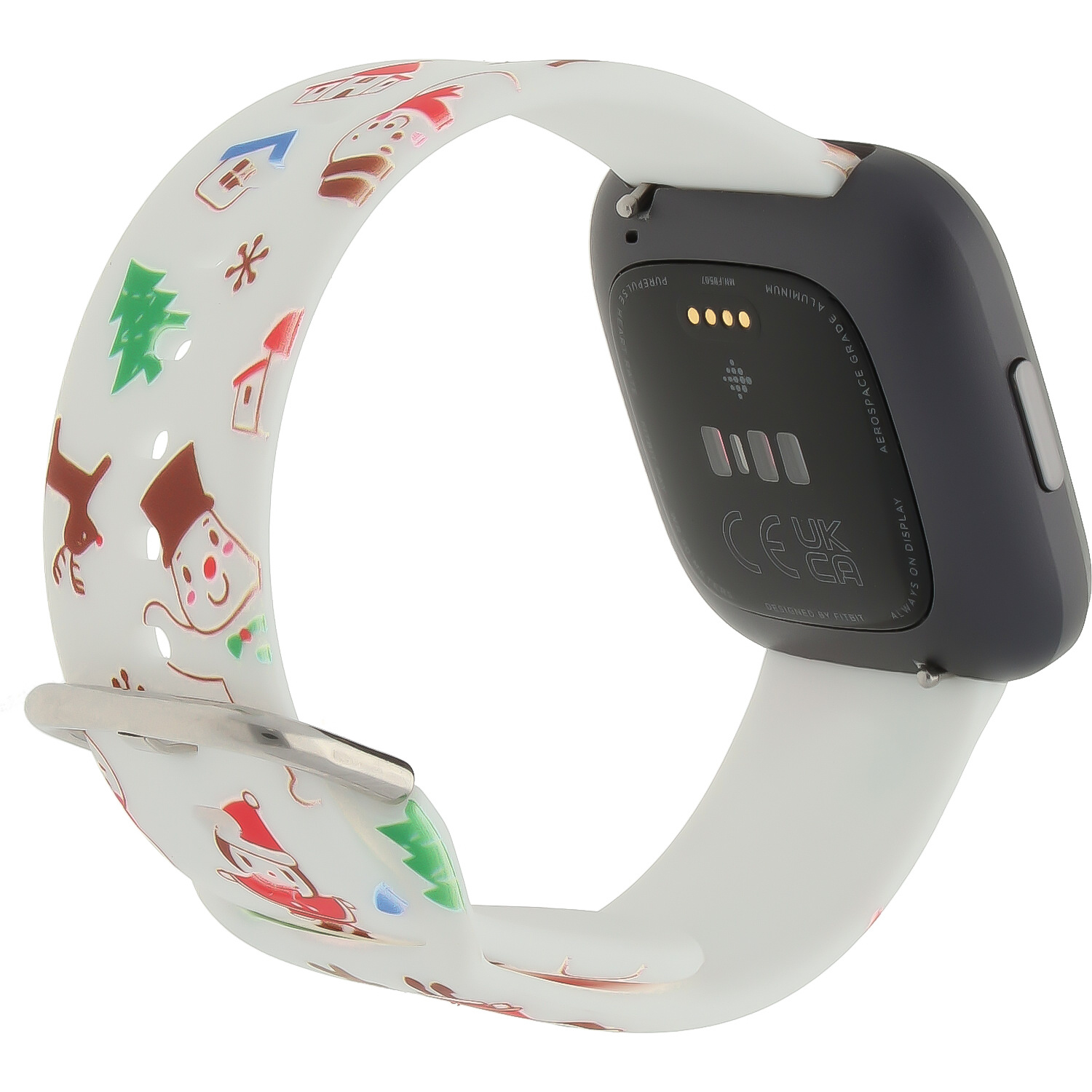 Fitbit Versa print sport band - kerst sneeuwpop wit