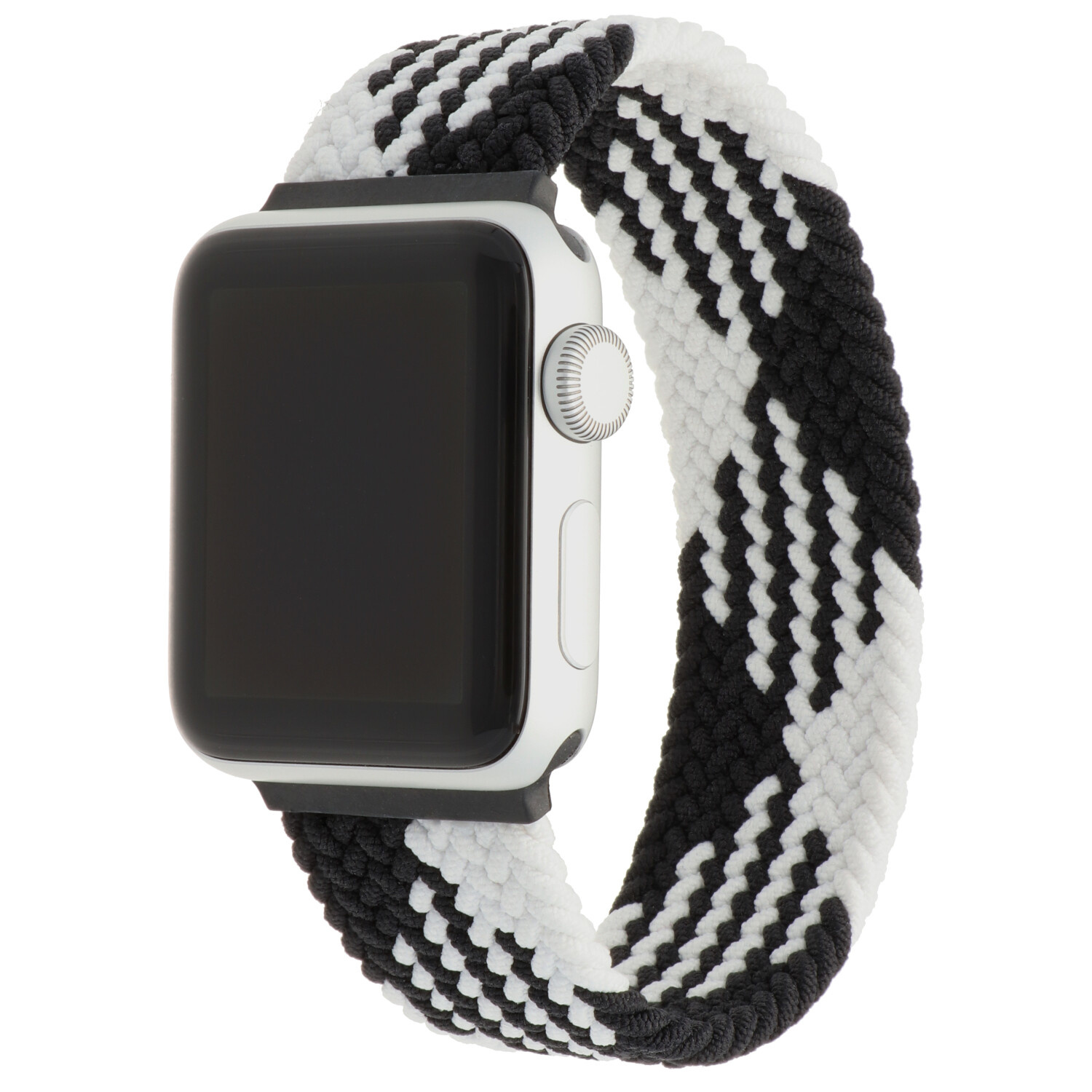 Apple Watch Nylon Gevlochten Solo Band - Wit Zwart