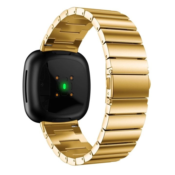 Fitbit Versa 3 / Sense stalen schakel band - goud