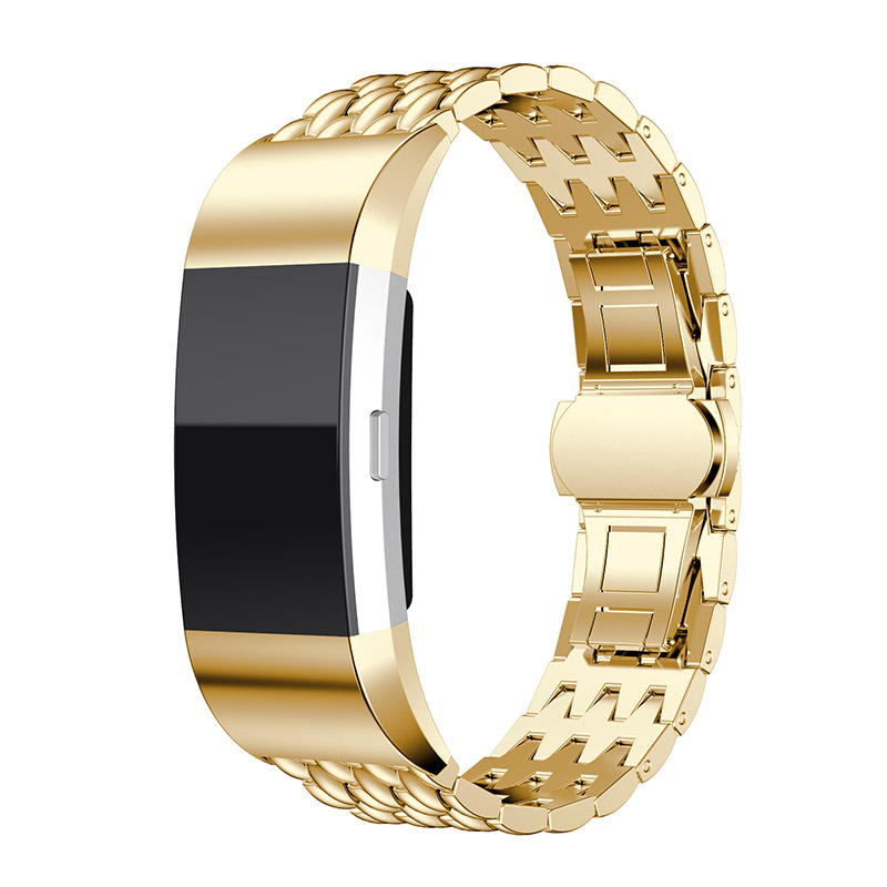 Fitbit Charge 3 & 4 draak stalen schakel band - goud