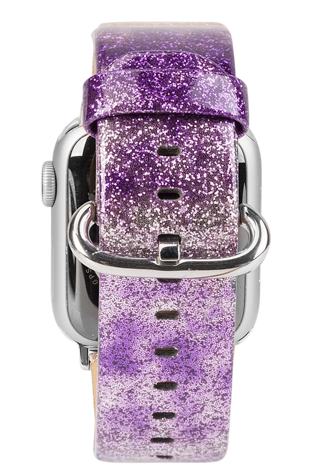 Apple Watch leren glitter band - paars