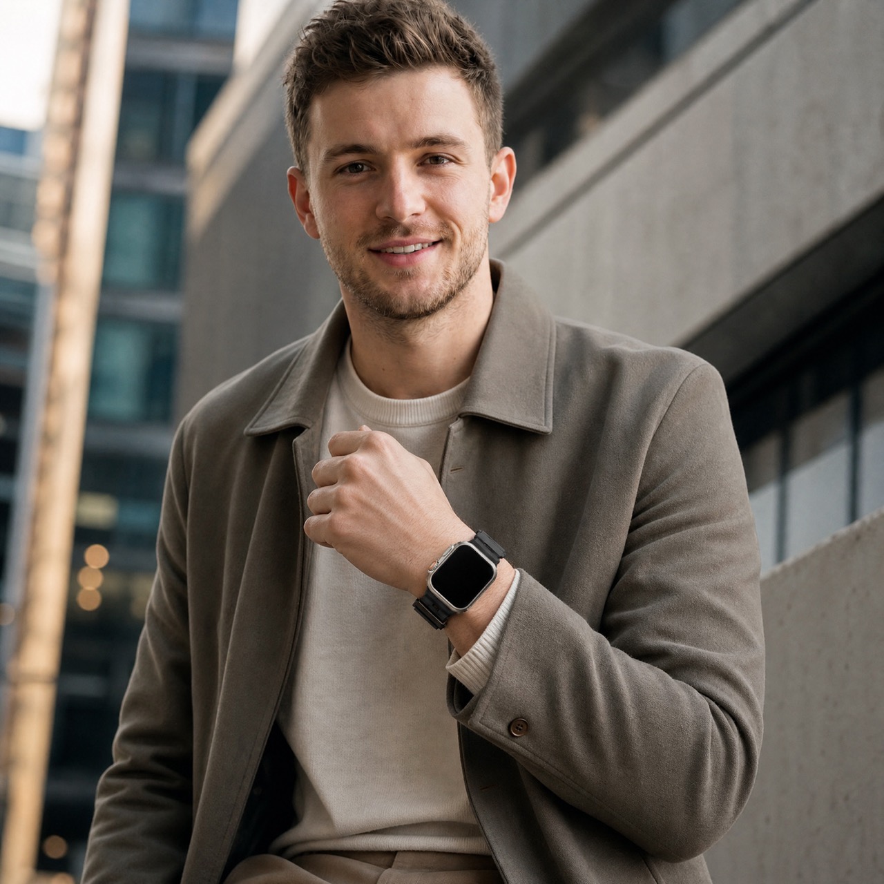 Apple Watch siliconen Ranger band - zwart