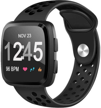 Fitbit Versa dubbel sport band - zwart zwart