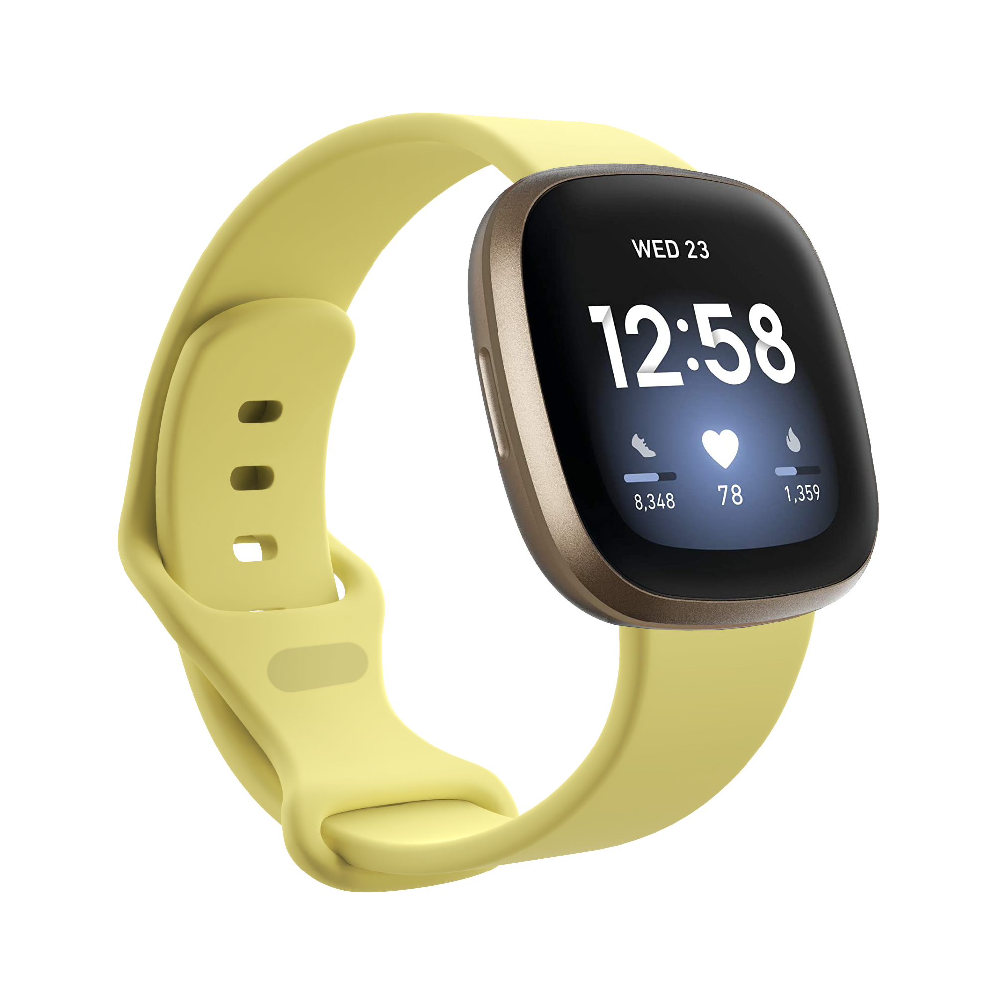 Fitbit Versa 3 / Sense sport band - geel