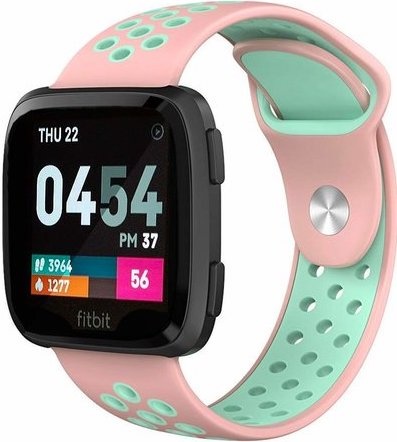 Fitbit Versa dubbel sport band - roze lichtblauw