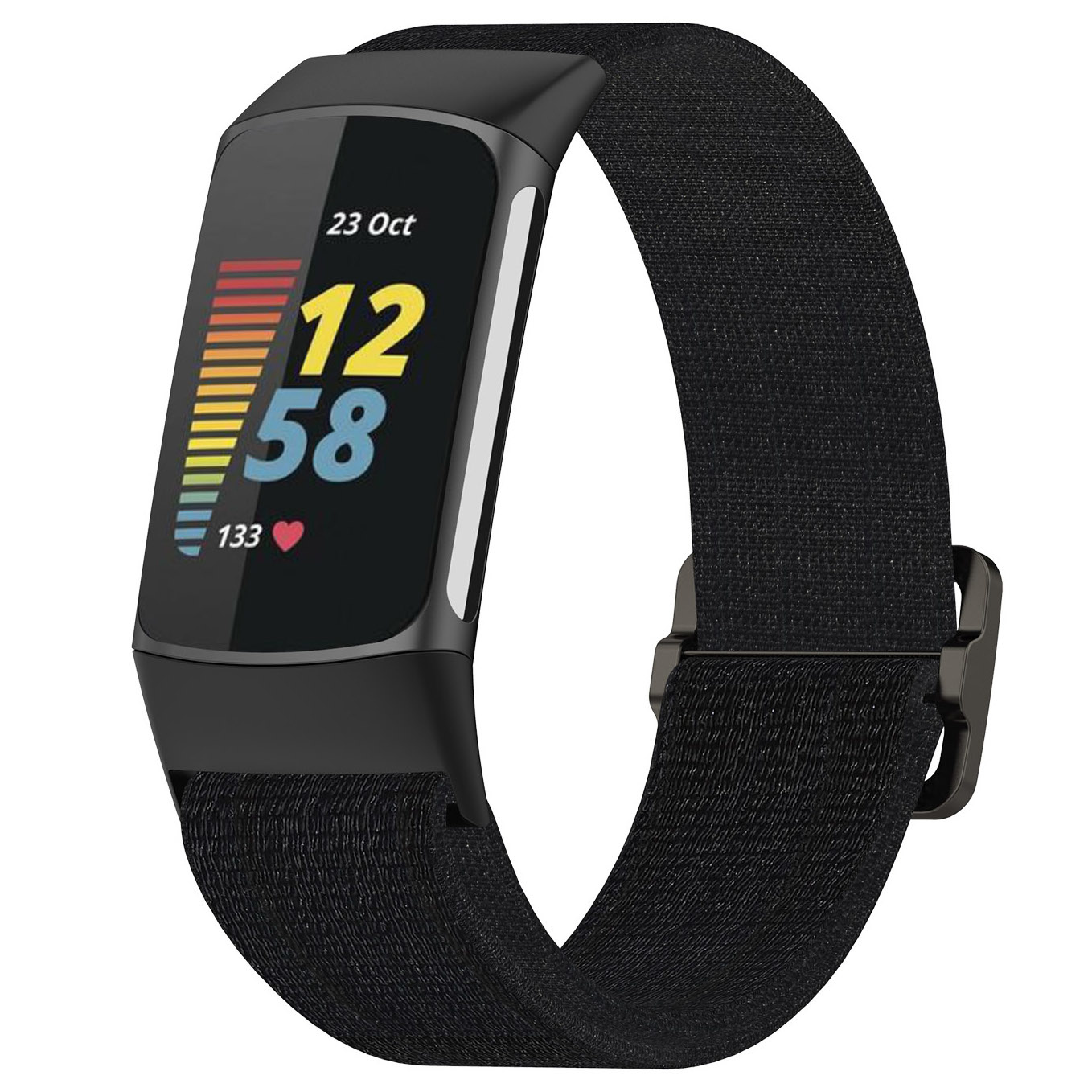 Fitbit Charge 5 nylon band - zwart