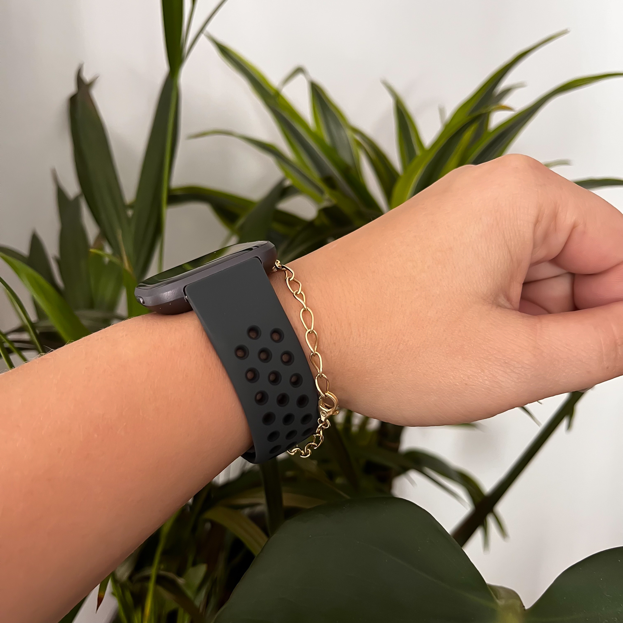 Fitbit Versa dubbel sport band - zwart zwart