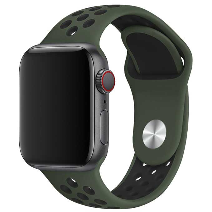 Apple Watch dubbel sport band - army groen zwart