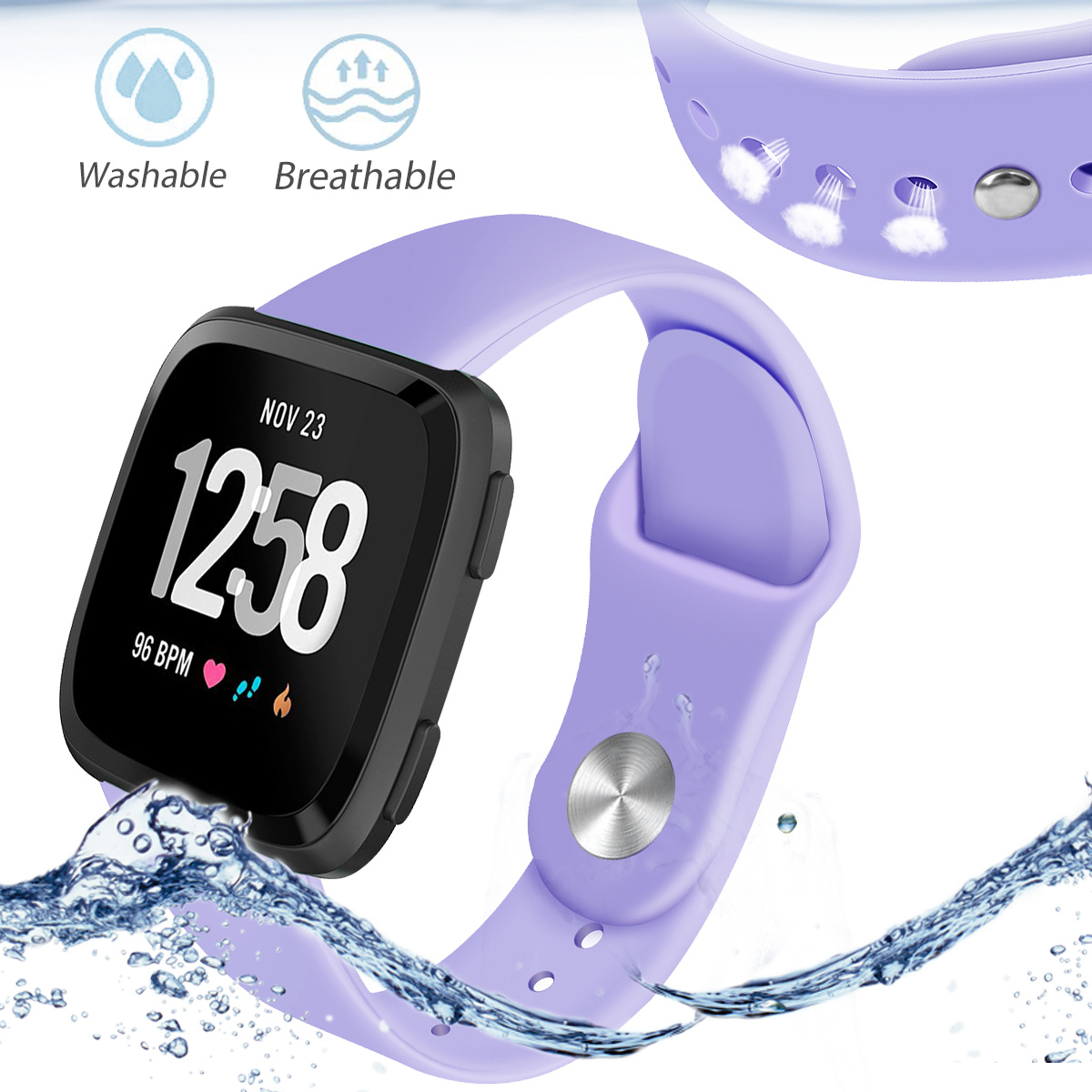 Fitbit Versa siliconen sport band - lichtpaars