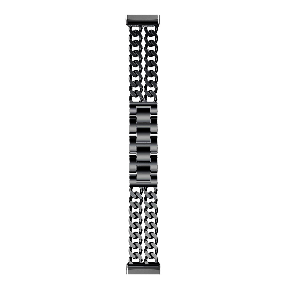 Fitbit Versa 3 / Sense cowboy stalen schakel band - zwart