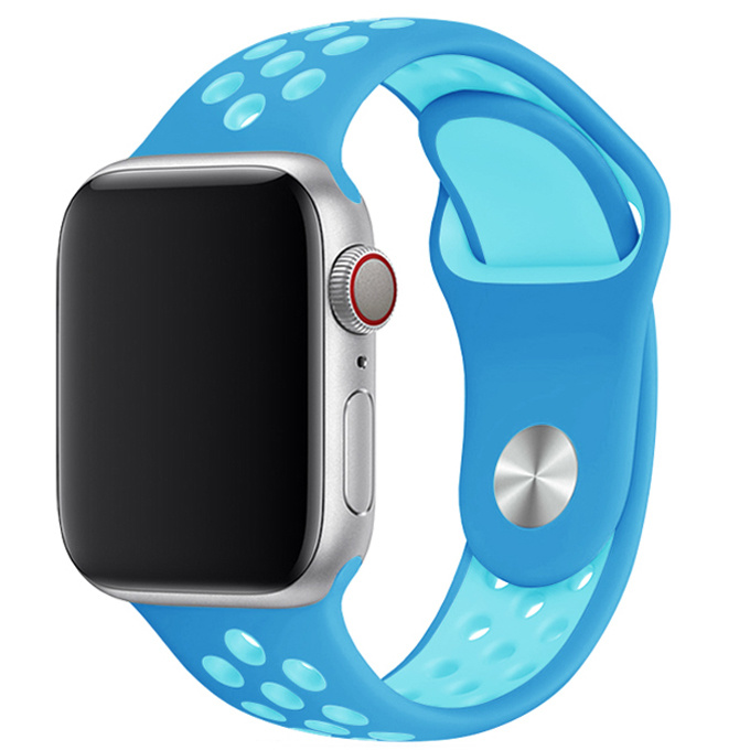 Apple Watch Dubbel Sport Band - Blauw Lichtblauw