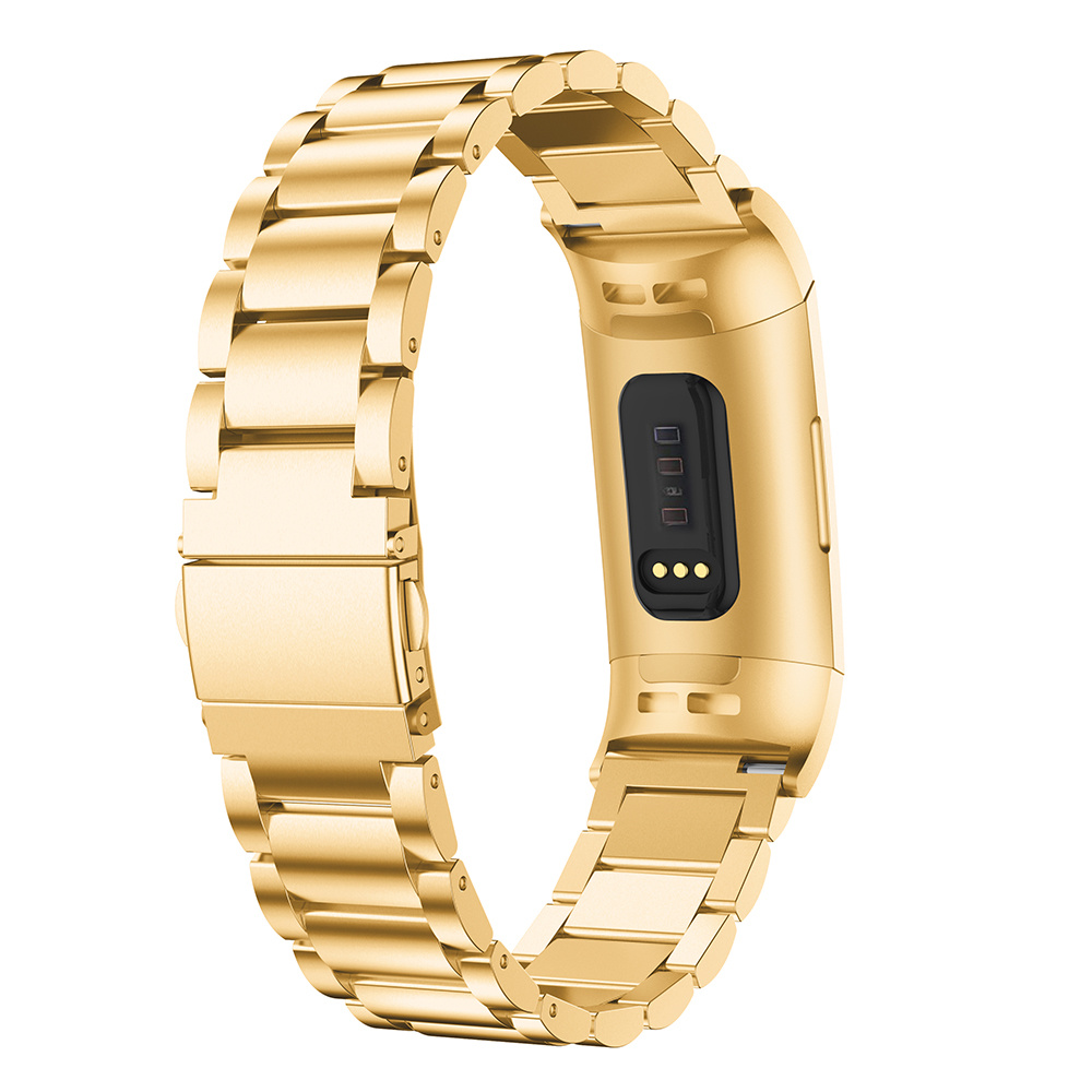 Fitbit Charge 3 & 4 kralen stalen schakel band - goud