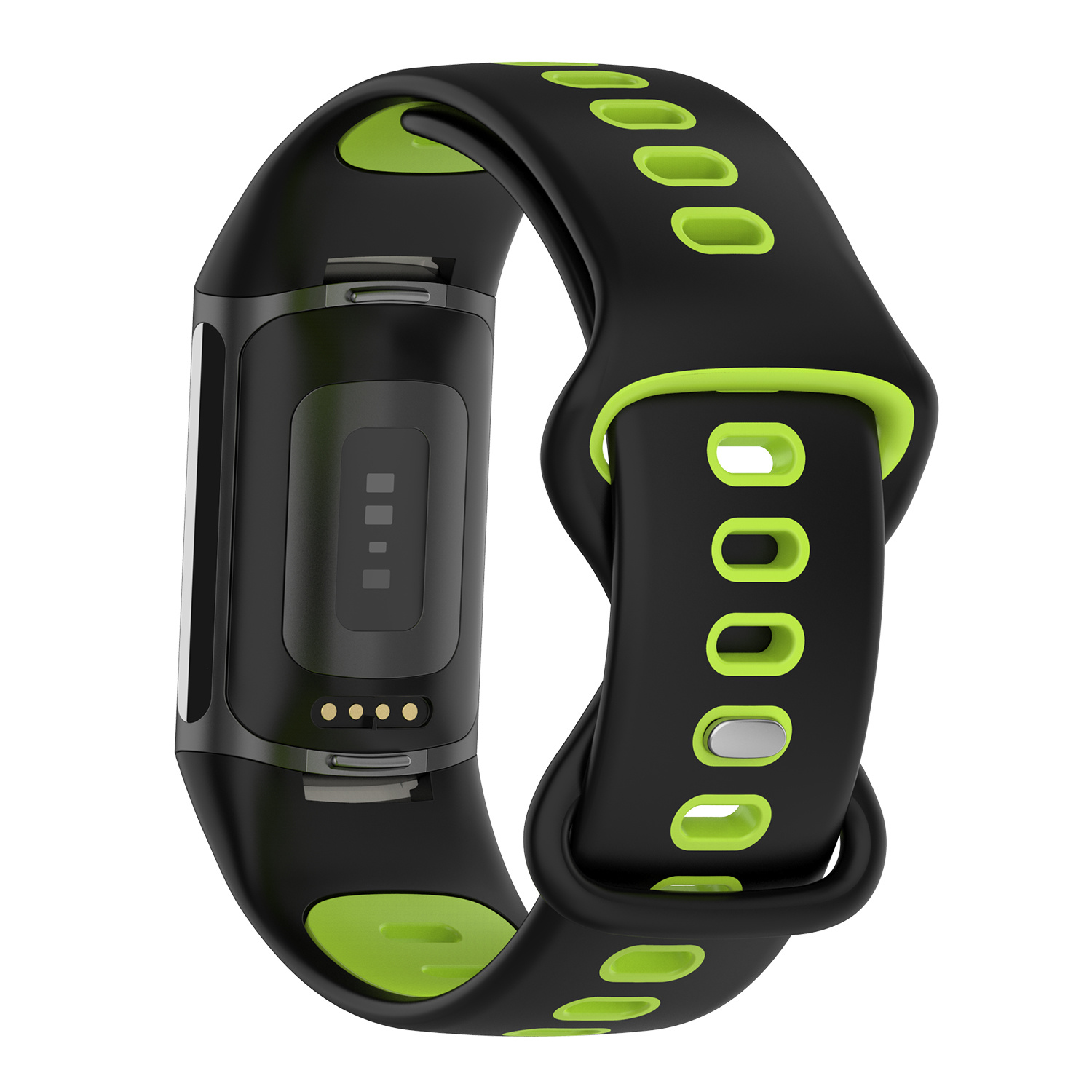 Fitbit Charge 5 dubbel sport band - zwart geel