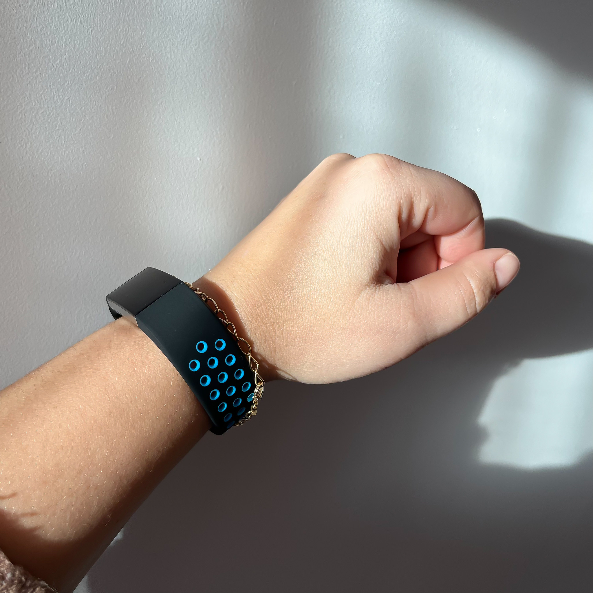 Fitbit Charge 2 dubbel sport band - zwart blauw