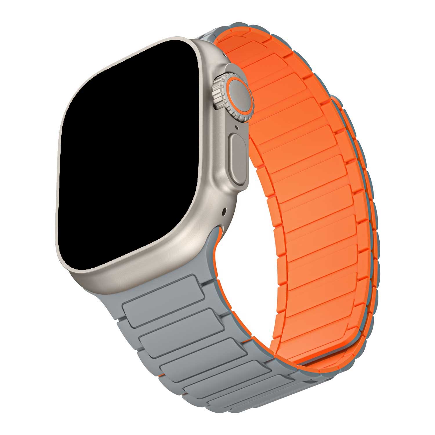Apple Watch band Zyro – siliconen – grijs oranje