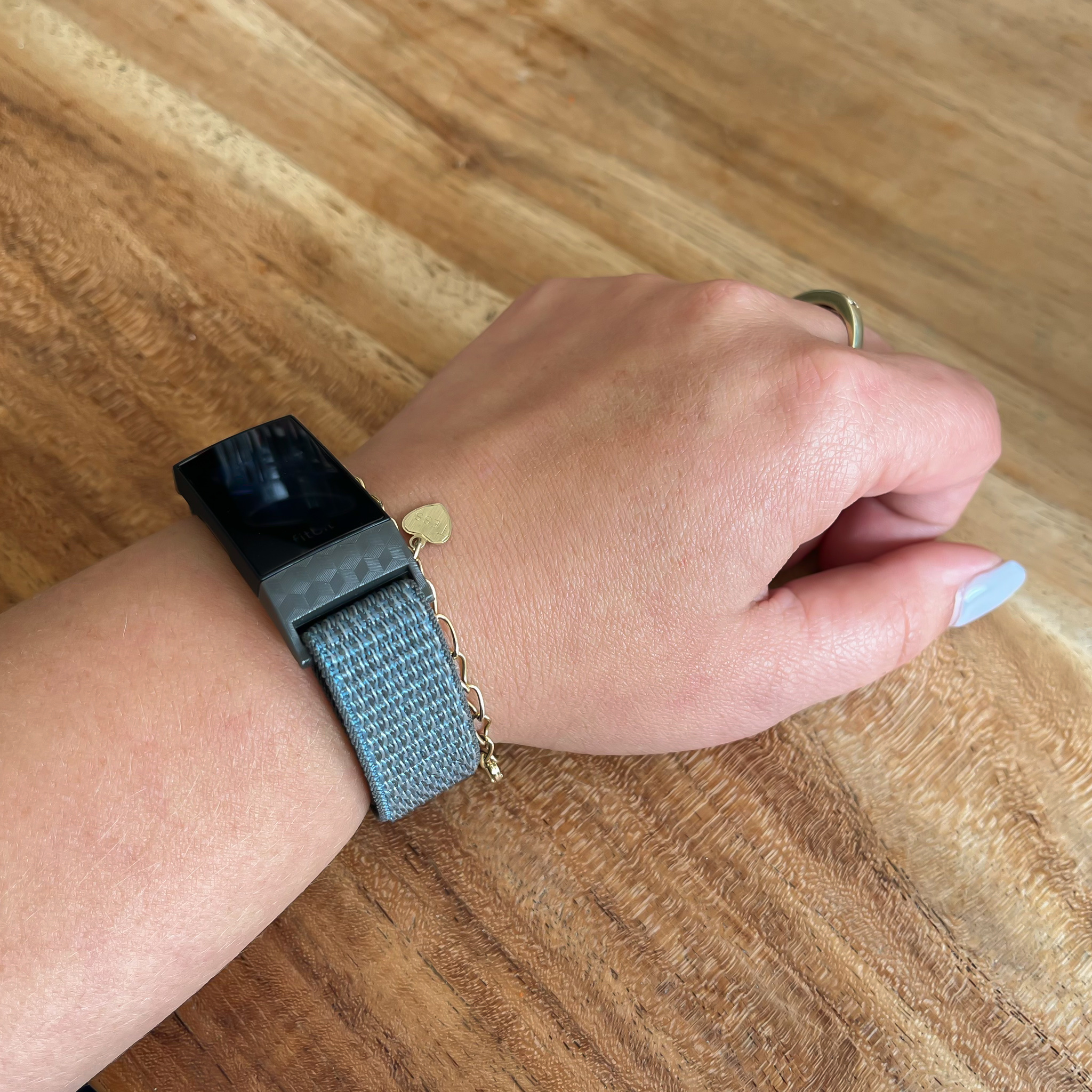 Fitbit Charge 3 & 4 nylon band - storm grijs