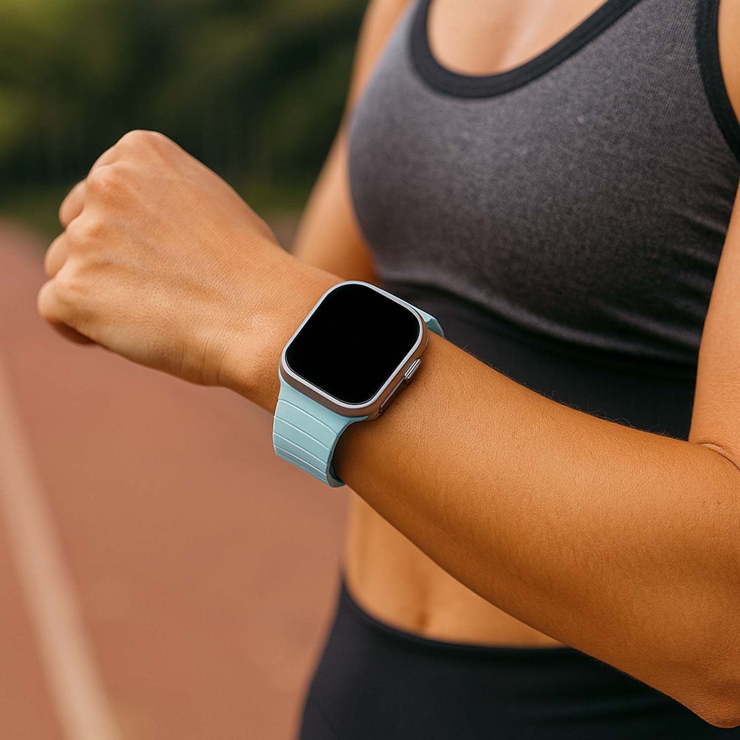 Apple Watch band Vetra – siliconen – lichtblauw