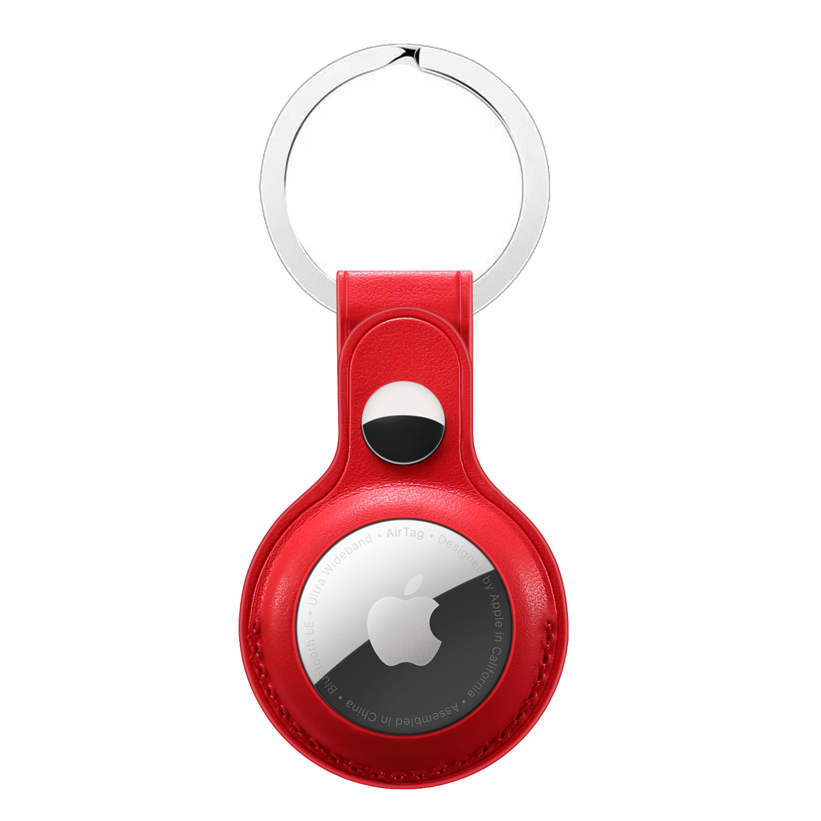 AirTag leren sleutelhanger - rood