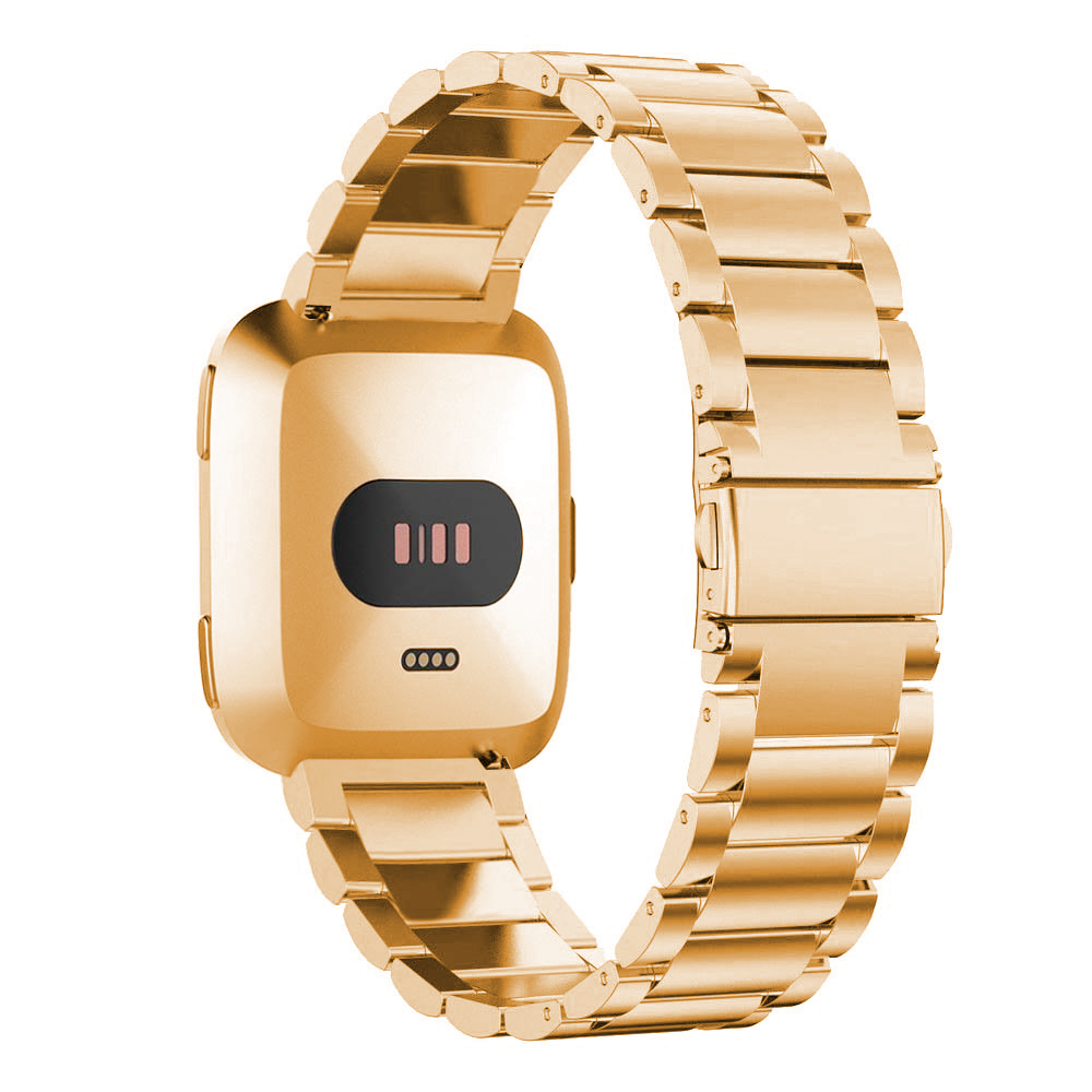 Fitbit Versa kralen stalen schakel band - rose goud