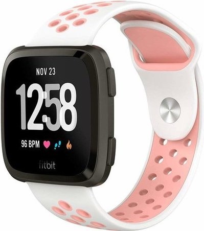 Fitbit Versa dubbel sport band - wit roze