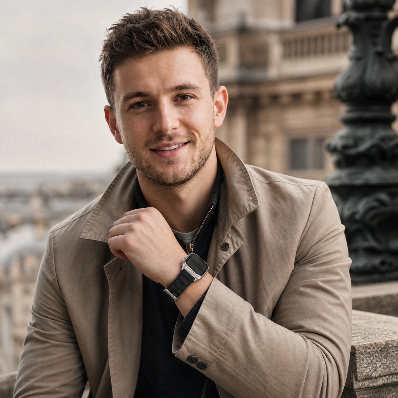 Apple Watch siliconen Ranger band - zwart