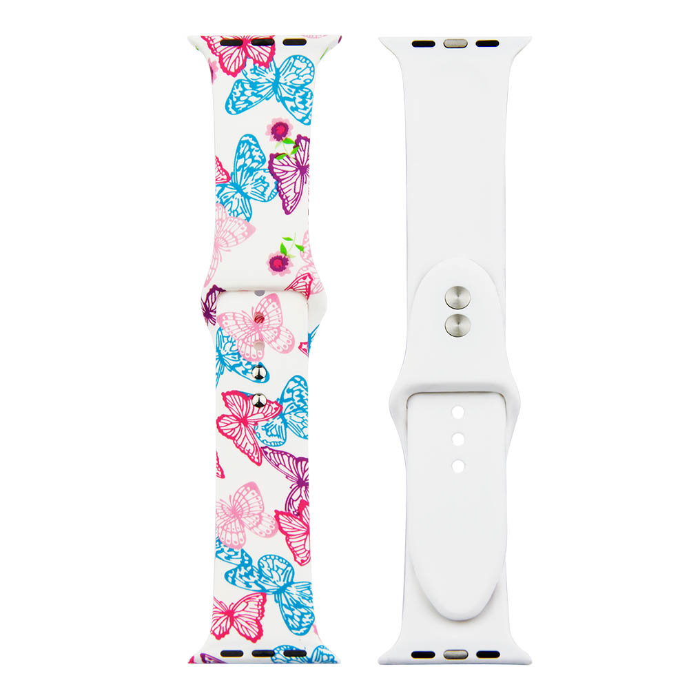 Apple Watch print sport band - vlinder roze