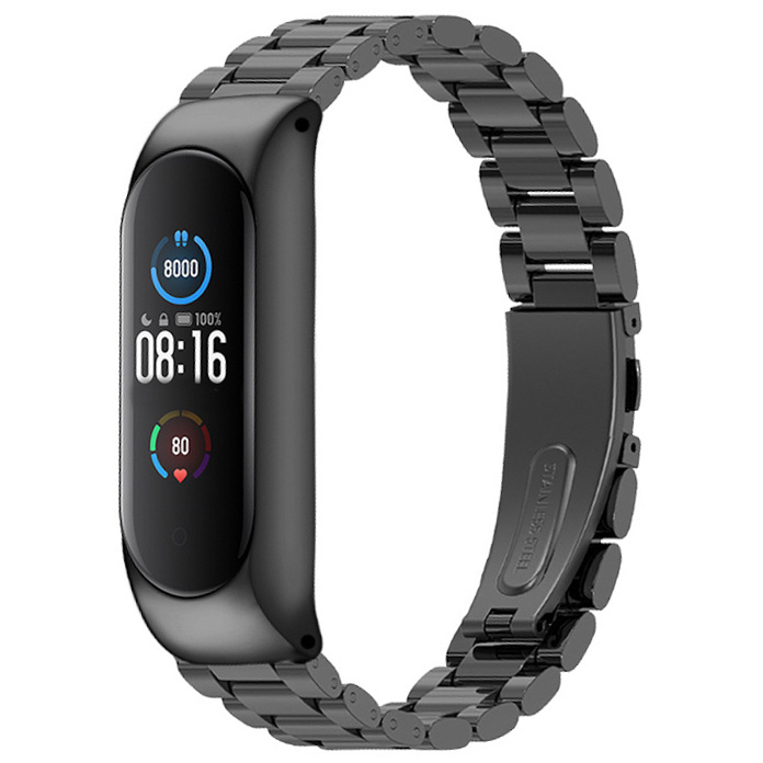 Xiaomi Mi 3/4/5/6 kralen stalen schakel band - mat zwart