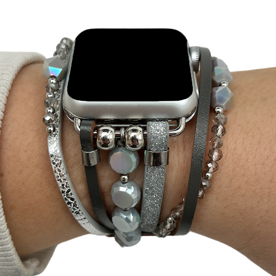 Apple Watch sieraden band - Mandy grijs