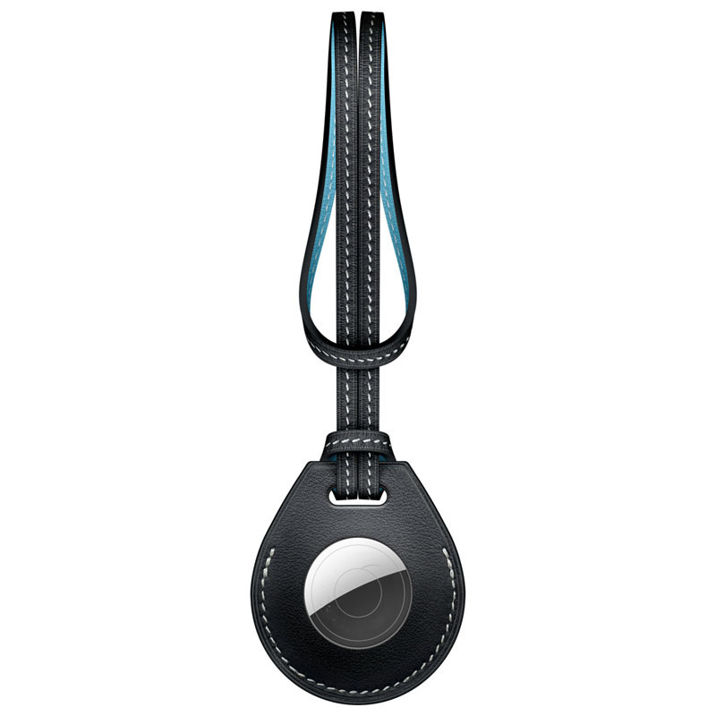 AirTag leren lus sleutelhanger - zwart