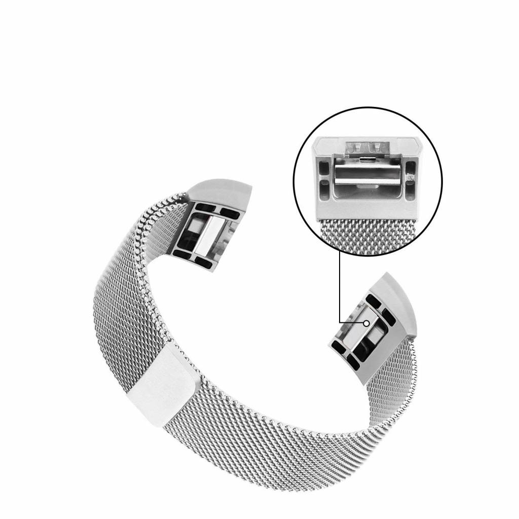 Fitbit Charge 2 milanese band - zilver