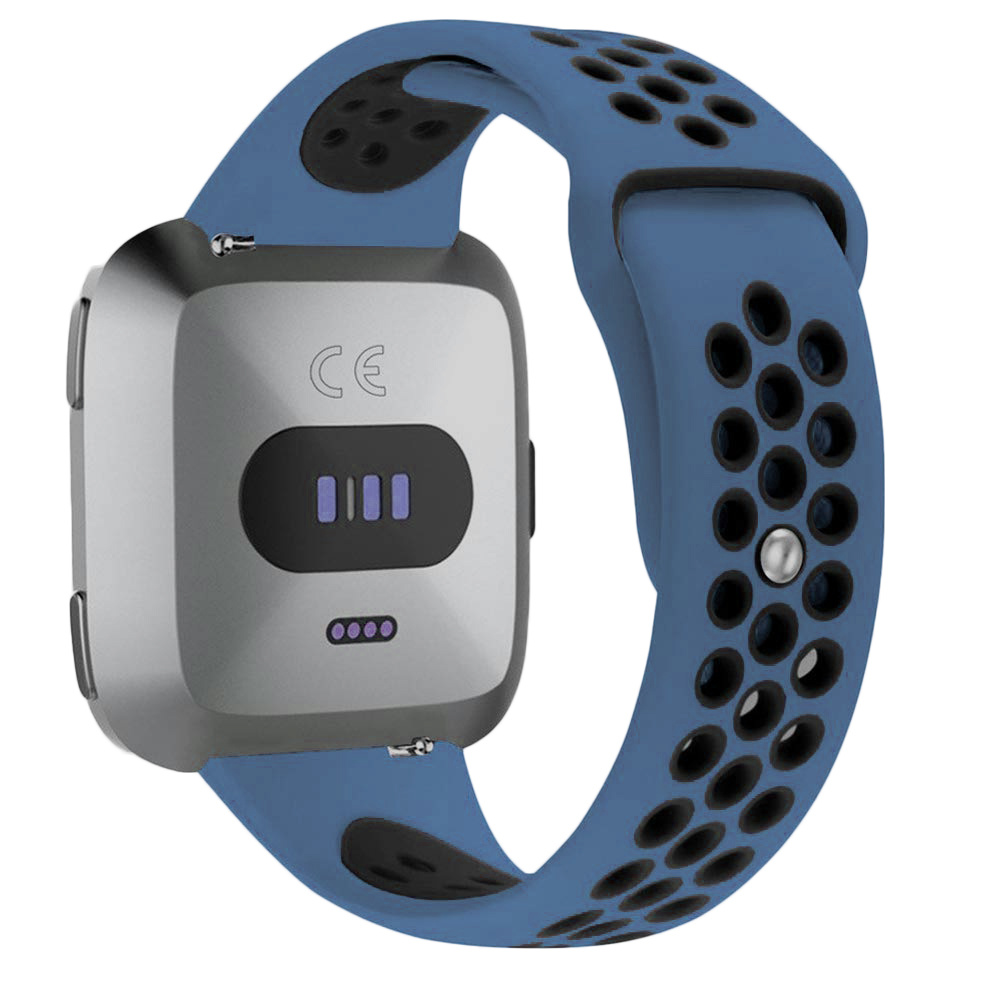 Fitbit Versa dubbel sport band - donkerblauw zwart