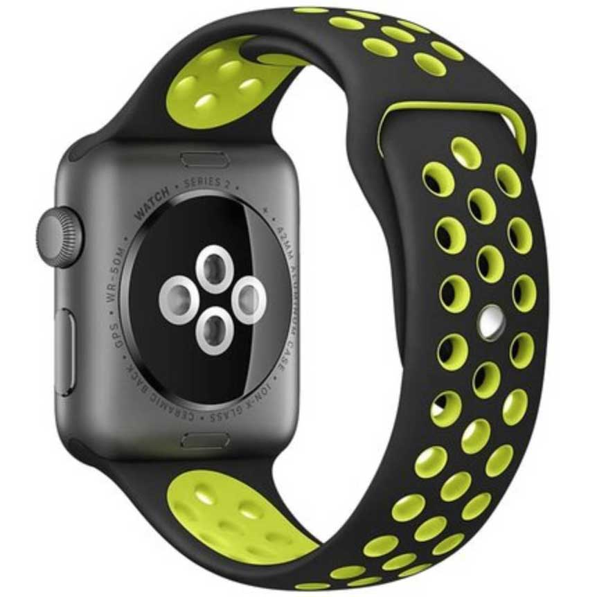 Apple-Watch-dubbel-sport-band-zwart-geel-7434008457413-123watches-achterzijde