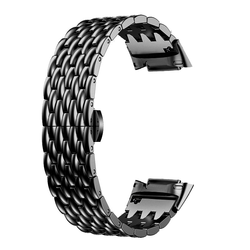 Fitbit Charge 5 draak stalen schakel band - zwart