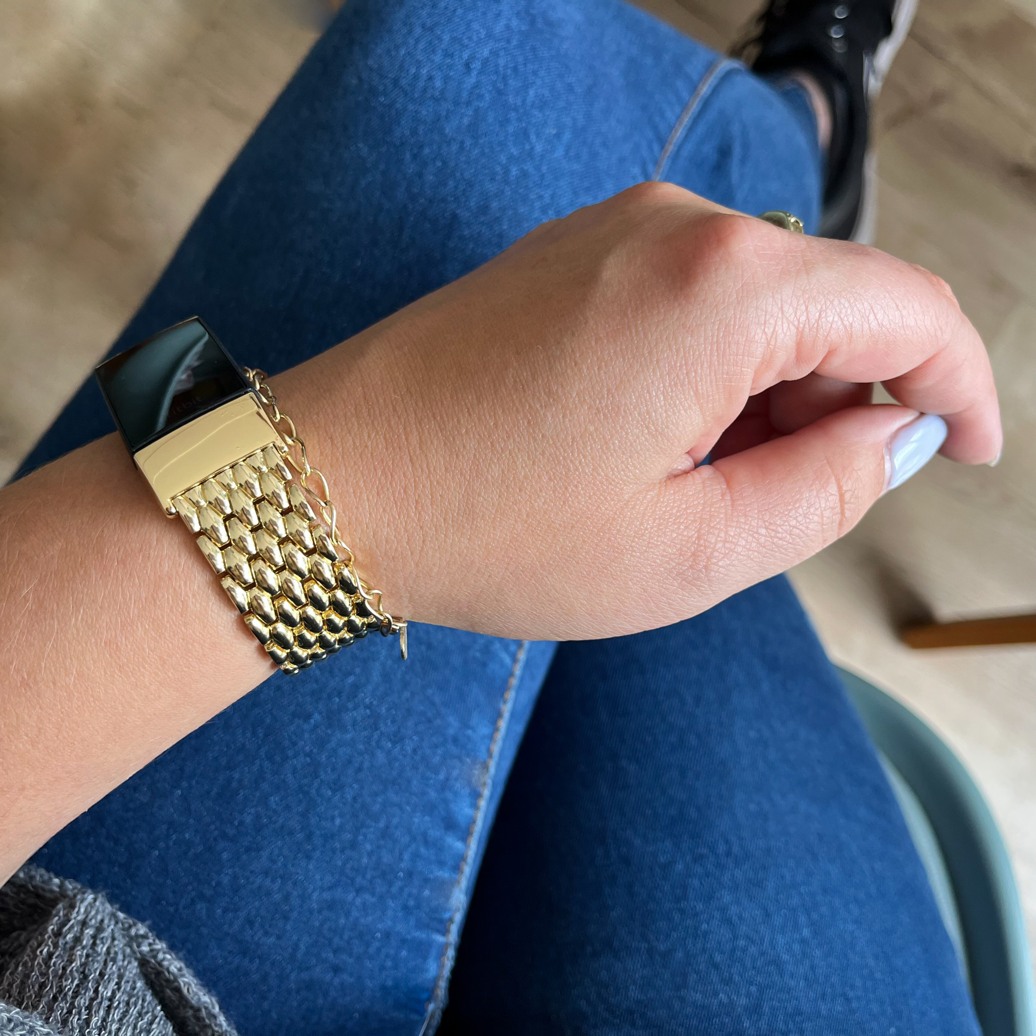 Fitbit Charge 3 & 4 draak stalen schakel band - goud