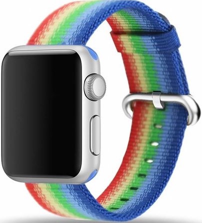 Apple Watch Nylon Gesp Band - Regenboog