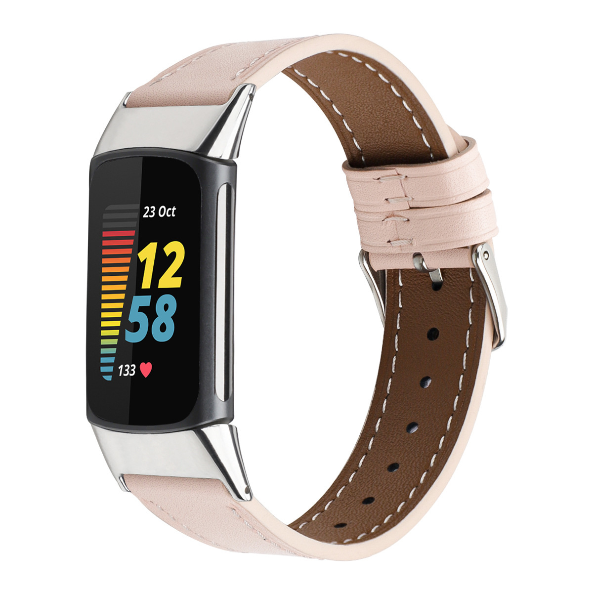 Fitbit Charge 5 leren band - roze