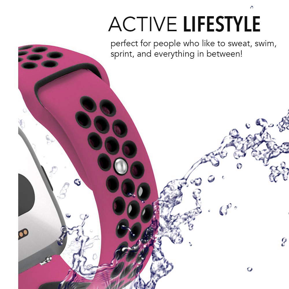 Fitbit Versa dubbel sport band - paars zwart