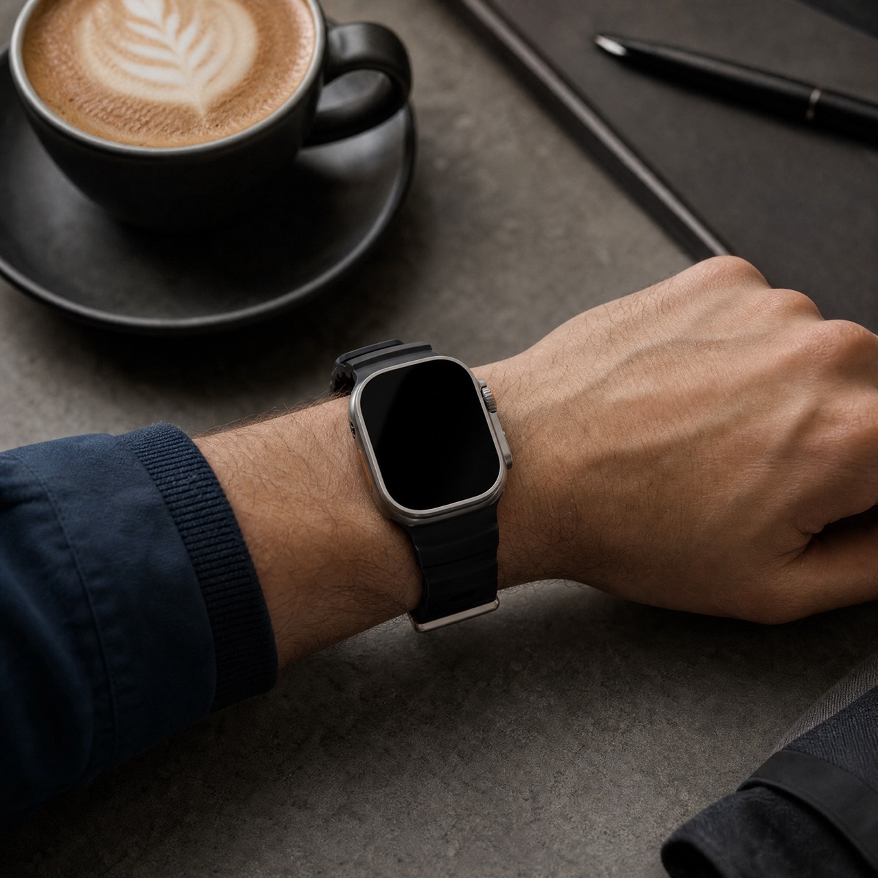 Apple Watch siliconen Ranger band - zwart