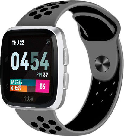 Fitbit Versa dubbel sport band - grijs zwart