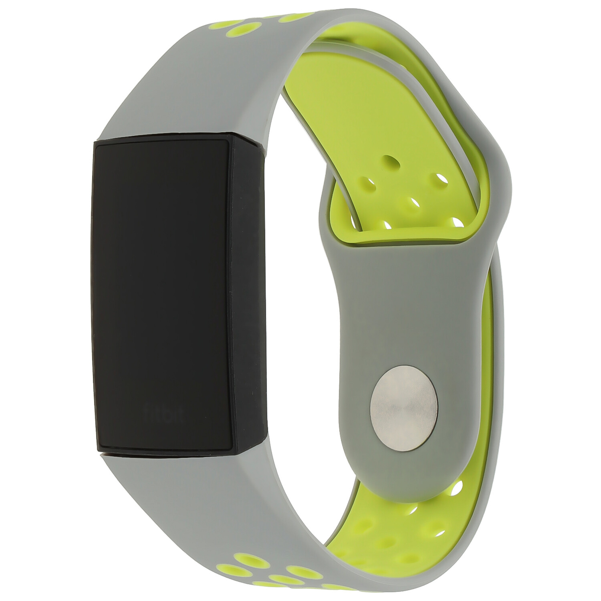 Fitbit Charge 3 & 4 dubbel sport band - grijs geel