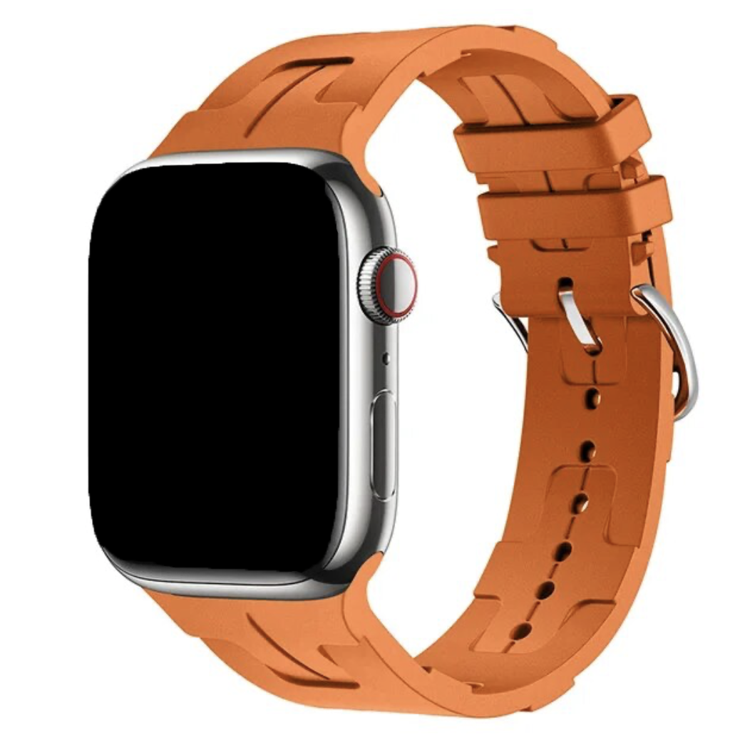 Apple Watch sport Hermès kilim single tour gesp - oranje