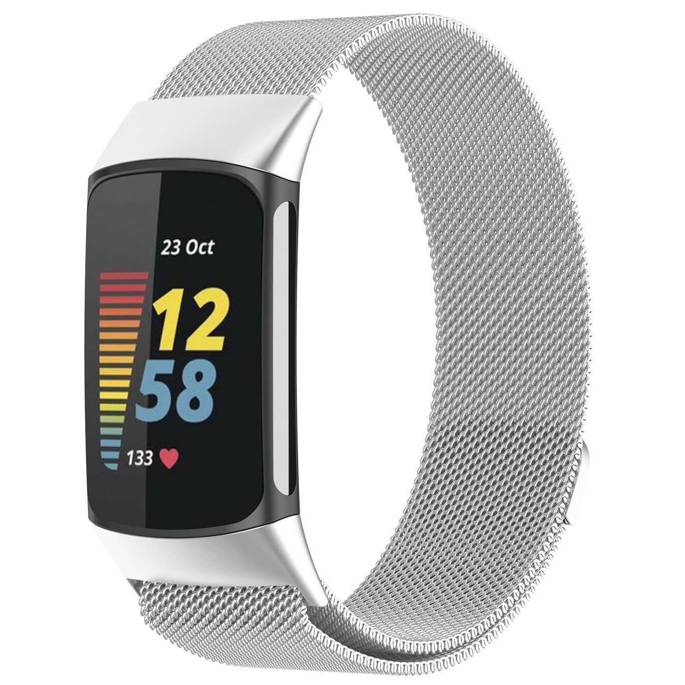 Fitbit Charge 5 milanese band - zilver