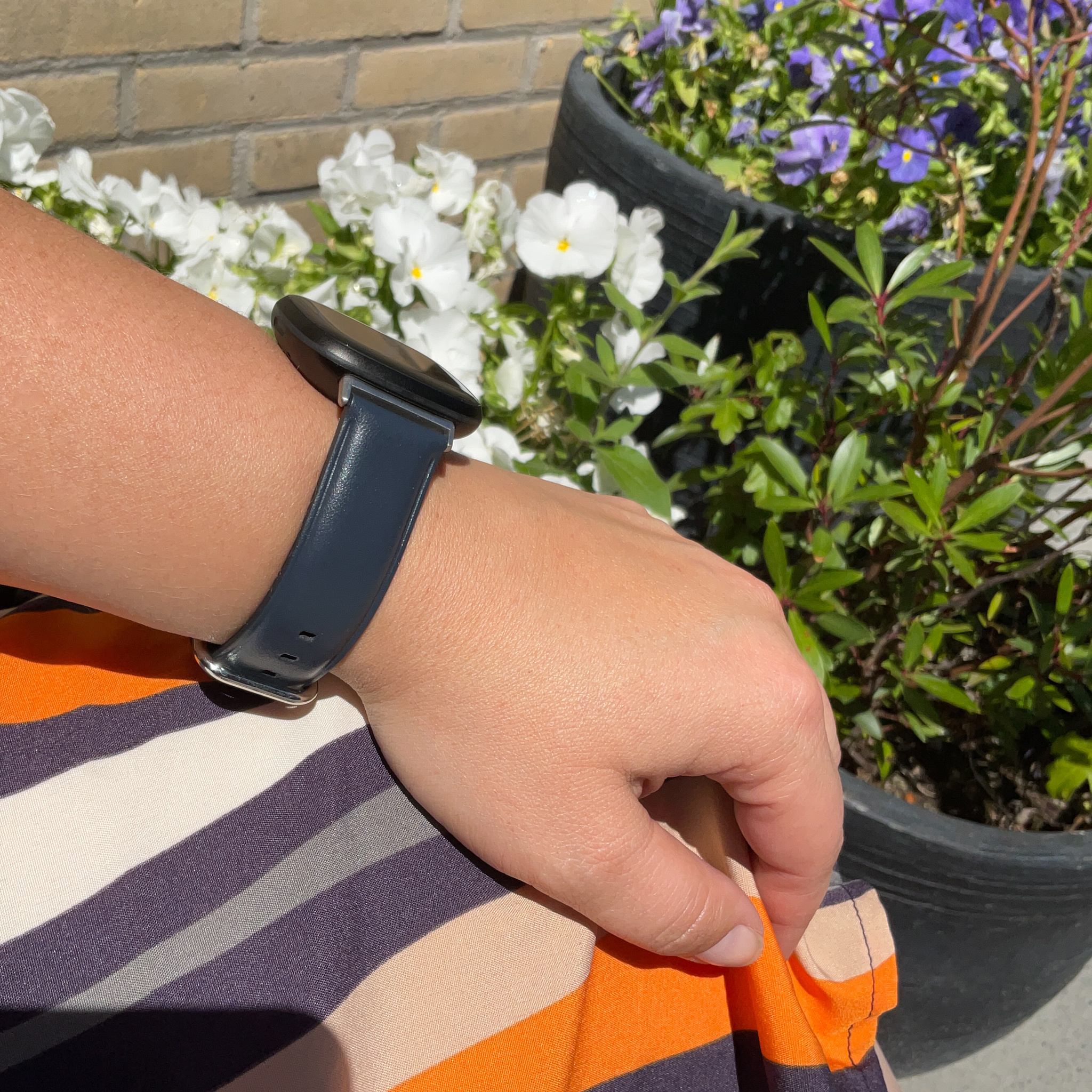 Fitbit Versa 3 / Sense leren band - blauw